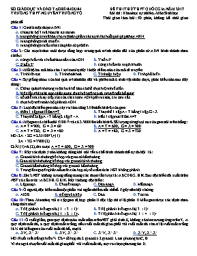 Đề thi thử THPT quốc gia Sinh học năm 2017 (Có đáp án) - Trường THPT Nguyễn Trường Tộ
